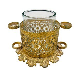 Vintage Hollywood Regency Style Ormolu Lipstick Candle Holder